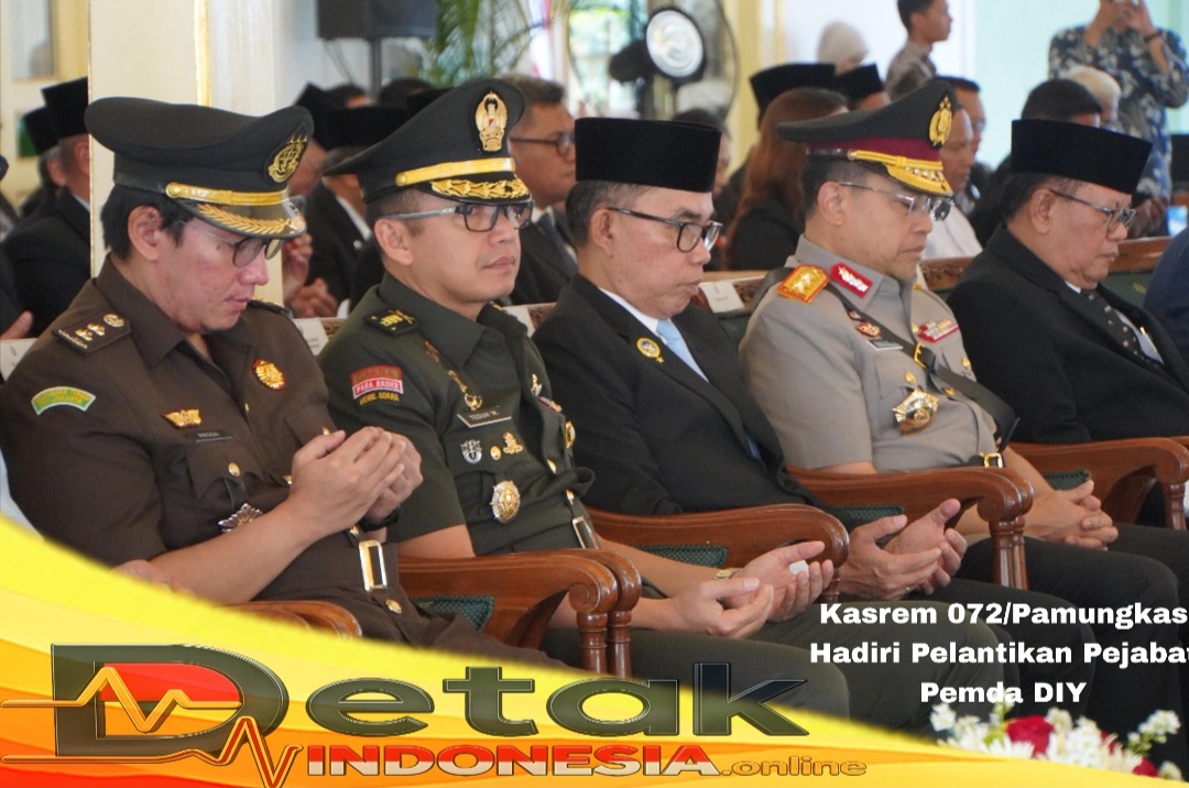 Kasrem 072/Pamungkas Hadiri Pelantikan Pejabat Pemda DIY