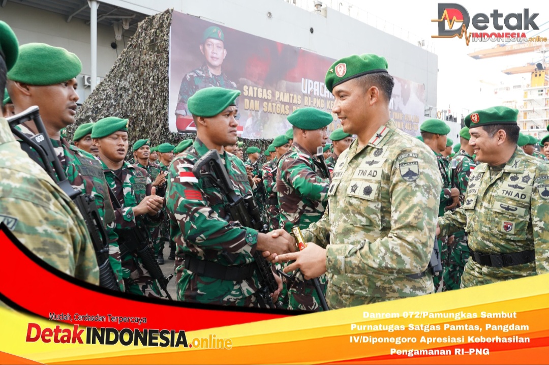 Danrem 072/Pamungkas Sambut Purnatugas Satgas Pamtas, Pangdam IV/Diponegoro Apresiasi Keberhasilan Pengamanan RI–PNG